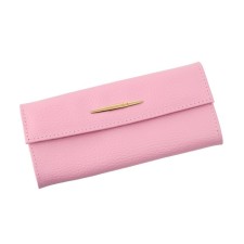 Women's wallet, 3 departments for bills, for credit cards, for coins, pink color