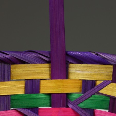 Wicker basket, d19 x 10/32 cm, multi -colored, bamboo-3
