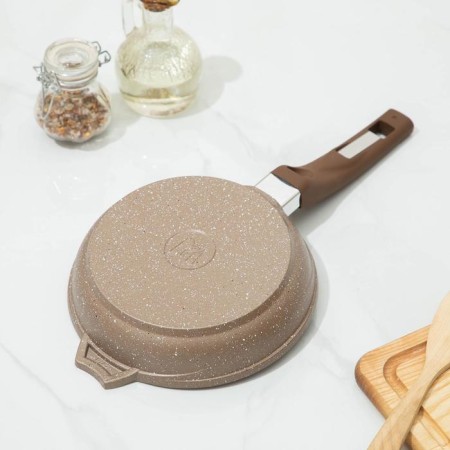 Granite Brown pan, d = 18 cm, plastic handle, anti -stick coating, brown color-2