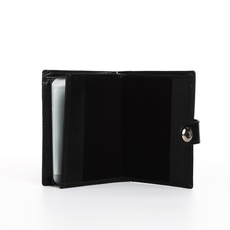 Male purse on Magnet, 3 in 1, for bills, auto documents and passports, black color-4