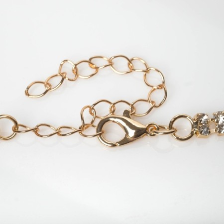 Choker "ice" beckoning, white color in gold, 50 cm-1