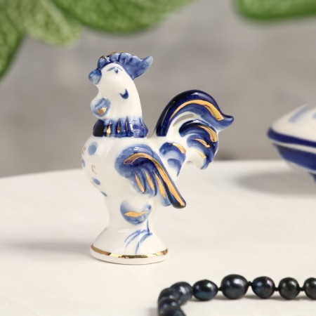 Souvenir "Cockerel", Small, Gzhel, Cobalt