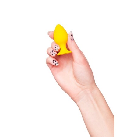 Anal sleeve Todo by toyfa riffle, silicone, 6 cm, yellow color-5
