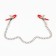 BDSM Assessoir Okpoki, clamps for nipples with a chain, metal, red