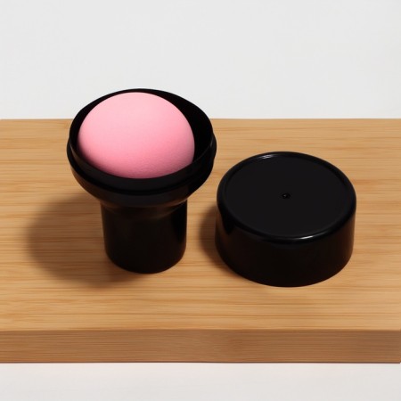 Makeup sponge with the handle "Style", D 4.1 × 3 cm, in case, black/pink color-1