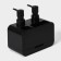 Double dispenser for soap and detergent Raccoon, with a sponge included, 300 ml, black color