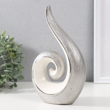 Souvenir ceramics "curl" silver-white 22.5x14.5x6 cm-2