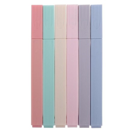 A set of markers-textbooks, 6 pastel colors, square body-1