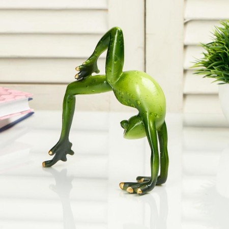 Souvenir Polystone "Frog makes a bridge 14x5.5x12.5 cm-1