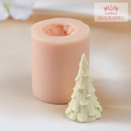 Mold Silicon "Christmas tree with balls" (prayer 2.5x2.5x5 cm)