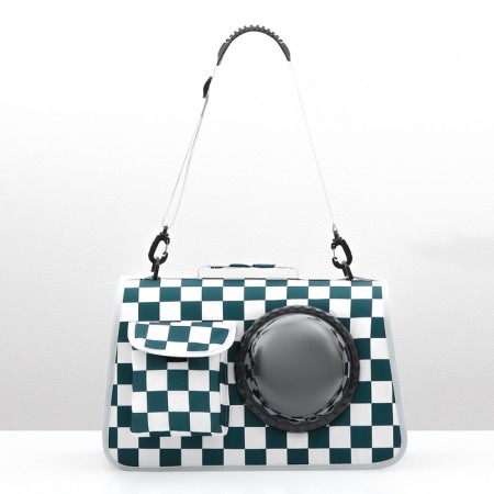Overnight bag with organizer and porthole, 43 x 24 x 28 cm, white/green-1
