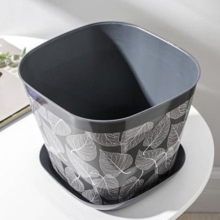 Pot with the pallet "Listopad", 5 l, the color is dark gray-1