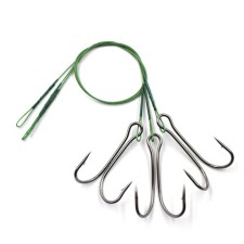 The leash of the steel Namazu Leader 1x7 Coated Green, D = 0.42 mm, l = 20 cm, with double hook