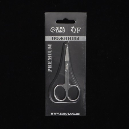 Manicure scissors "Premium", bent, wide, 9 cm, on the blist, silver color-10
