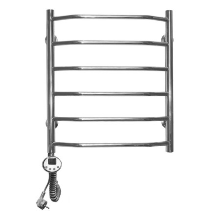 Domoterm electric heated towel rail "Laura", 500 x 600 mm, 6 crossbars, left, chrome