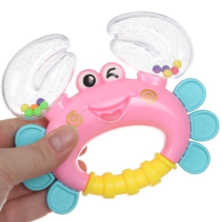 Rattle "crab", color mix, crush me, 12 cm-6