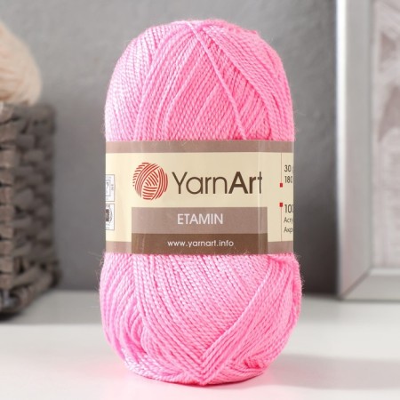 Yarn "etamin" 100% acrylic 180m/30g (436 pink)