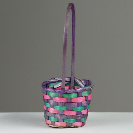 Wicker basket, D13 x H9/32 cm, multi -colored, bamboo-1