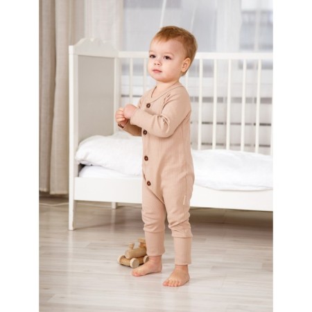 Kombinazon on buttons for children's fashion, height 62 cm, beige color-2