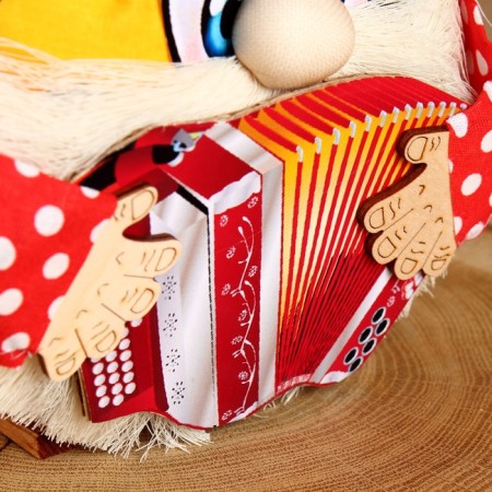 Charm - Brownie "Sanya with an accordion", h = 20 cm-3