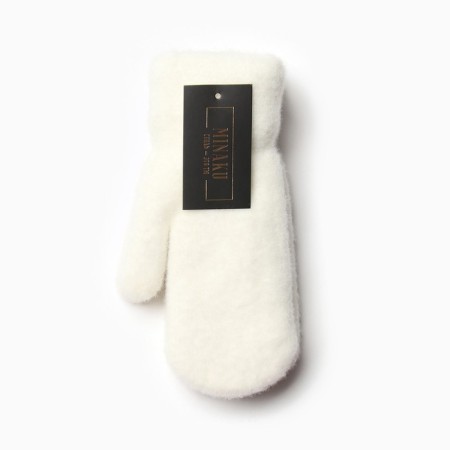 Women's mittens for claim Minaku smooth 22 cm milk-3