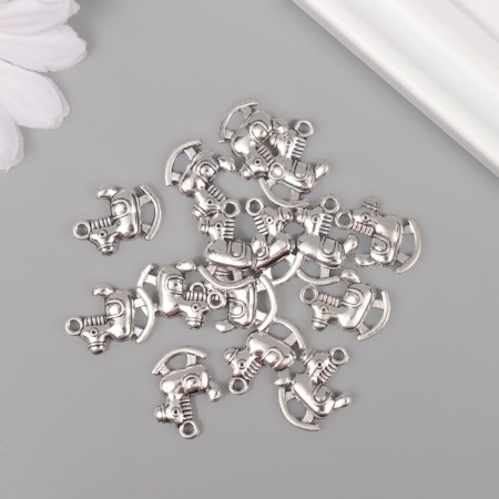 Decor for creativity Metal "Toy Horse" silver 1.4x1.8 cm-2