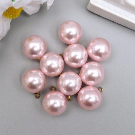 Decor for creativity plastic "Pink ball with loop" set 10 pcs 1.2x1.2x1.2 cm-1