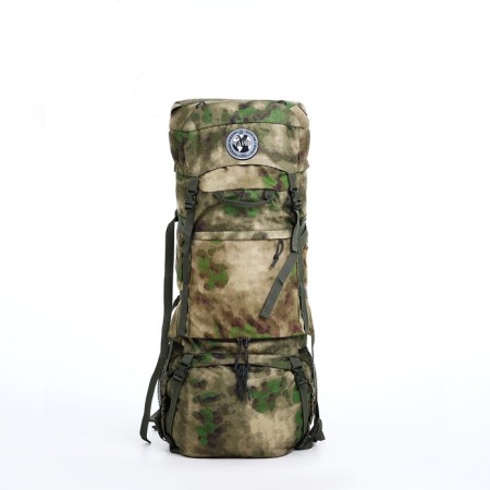Tourist backpack, TAIF, 100 L, cord department, 2 outer pockets, green color/camouflage-1