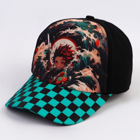 Baby cap for the boy “Waves”, anime, black color, rr 52-54, 5-7 years old-1