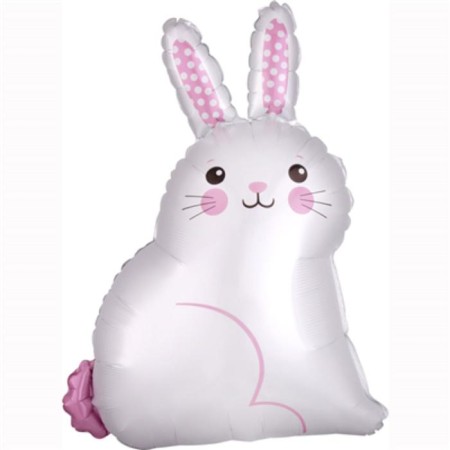 Foil ball 22 "White Bunny", figure, satin