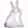 Foil ball 22 "White Bunny", figure, satin