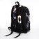 School backpack from textiles on a zipper, 3 pockets, black/gray color