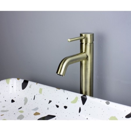 Bronze de Luxe Scandi 1452br shell mixer, one -sided, pour 134 mm, bronze-2