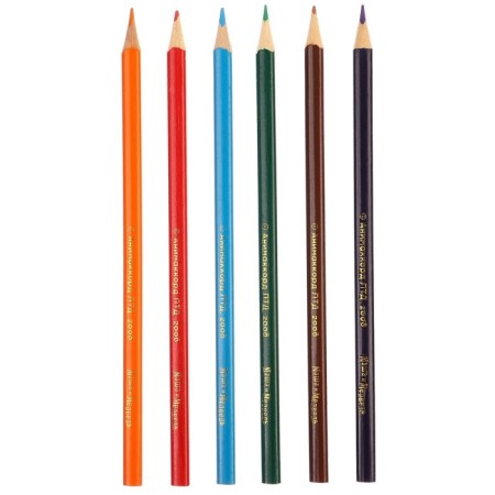 Colored pencils, 6 colors, trihedral, Masha and bear-1