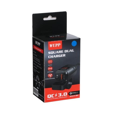 Charger for the steering wheel Moto with a toggle switch, USB + 3.0 Type-C, wire 40 cm-10
