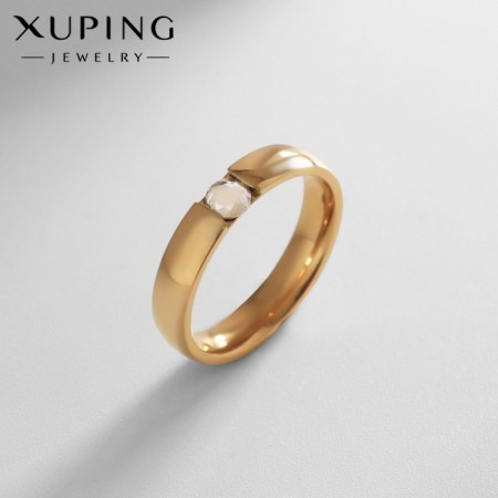 Ring Xuping glow, white color in gold, size 18