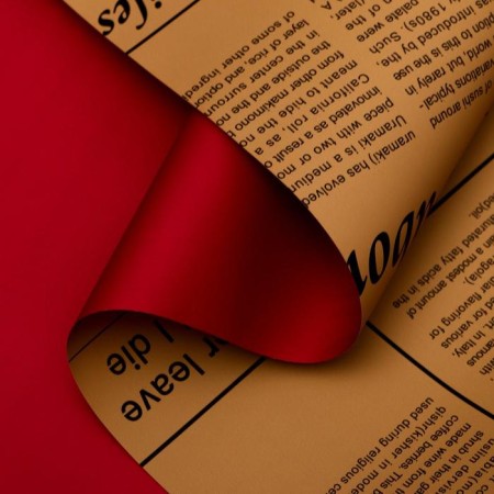 Matal film double -sided "Kraft" red, 0.58 x 10 m-1