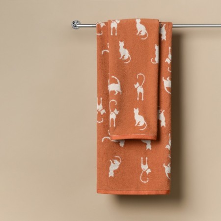 Tainted towel, size 70x140 cm, mustard color