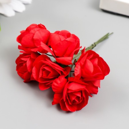 Flowers for decorating "Scarlet roses" 1 bouquet = 6 colors 9 cm-2