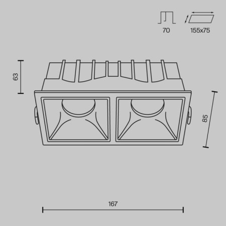 The built-in lamp Technical DL043-02-15W4K-SQ-W, LED, 30 W, 167x85x63 mm, 2500 lm, 4000k, white-9