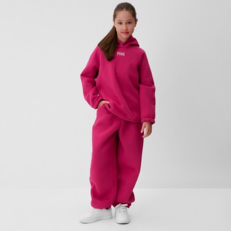 Kids (hoodies, trousers) minku: Basic Line Kids, Oversize, Fuchsia color, height 122-19
