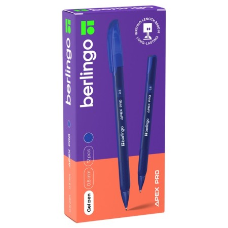 Gel handle Berlingo Apex Pro blue, 0.5mm, trihedral case-2