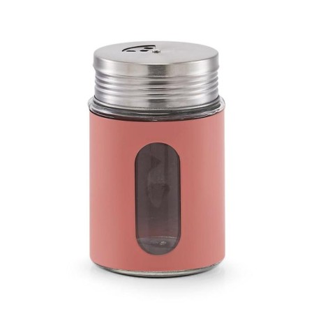 Special container, 7 × 11.5 cm, glass/metal, coral