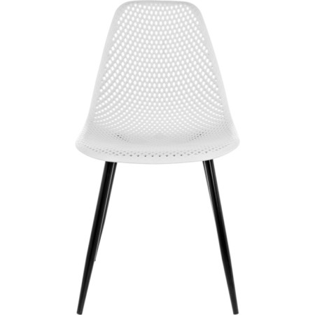 Metal frame chair Vero metal/plastic, black/white 47x52x84 cm-1