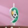 Candle for the Cake "Football", 10.2 cm, green number "9"