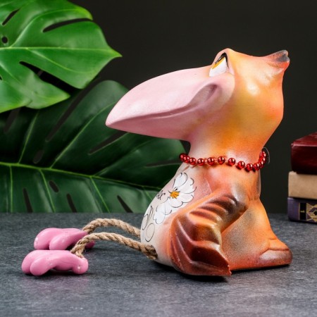 The piggy bank "Crow - Miracle in feathers" yellow, 20cm-2