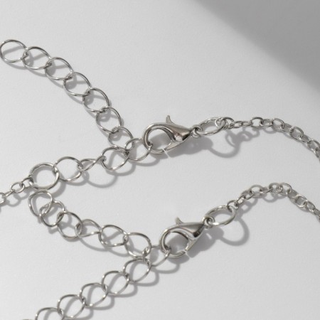 Kulons "Demetrons" on the magnet, peace, white color in silver, 45 cm-2