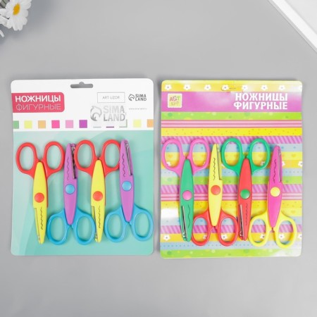 Scissors of embossed "Flower" (set 4 pcs) 13 cm mix-1