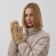 Mittens teenage minku Bear embroidery 24 cm brown color