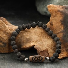 Bracelet from lava with bead Ji 